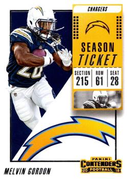 Melvin Gordon Los Angeles Chargers 2018 Panini Contenders NFL #49